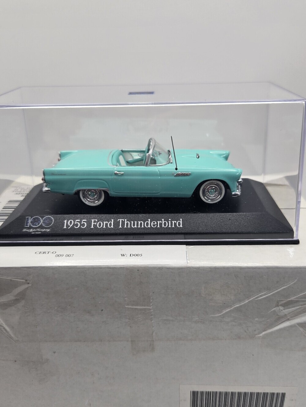 1955 Ford Thunderbird 1:43 Scale Minichamps Die Cast Car In Display With Box